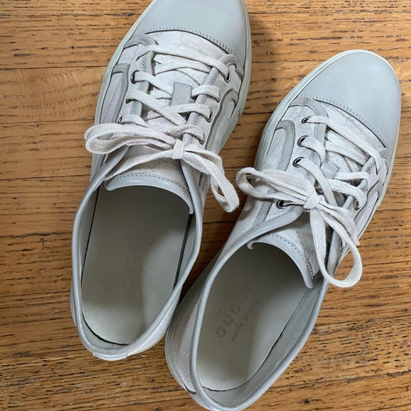 GUCCI MENS GG CANVAS & LEATHER CALIFORNIA LOW TOP SNEAKERS - Picture 5 of 9